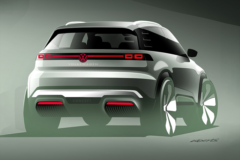 Новый маленький кроссовер Volkswagen показался на скетчах